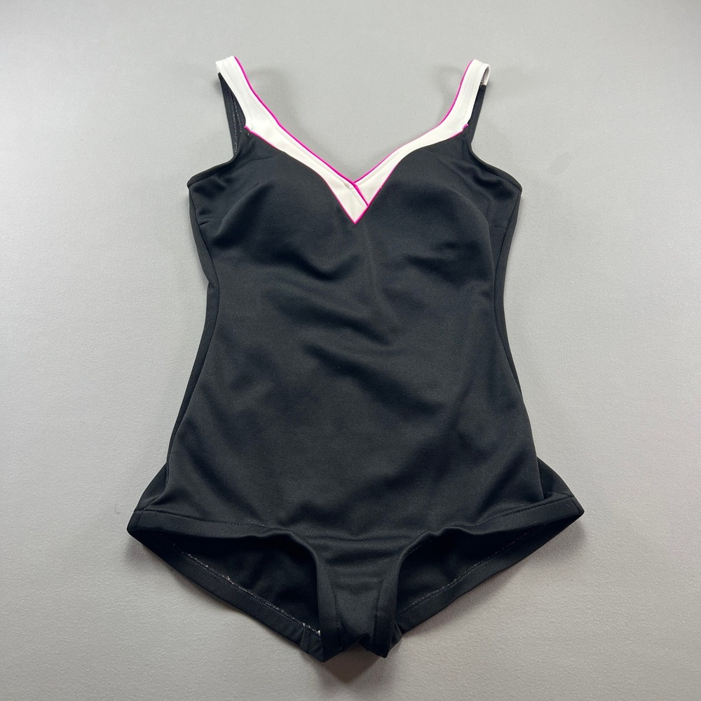 Robby Len One Piece Swimsuit Women 12 Black Soft Cups Shoulder Straps Beach Wear